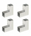 vidaXL Post Connectors 4 pcs L Shape Galvanised Metal 71x71 mm