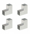 vidaXL Post Connectors 4 pcs L Shape Galvanised Metal 91x91 mm