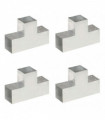 Post Connectors 4 pcs T Shape Galvanised Metal 101x101 mm
