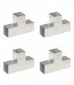 Post Connectors 4 pcs T Shape Galvanised Metal 91x91 mm