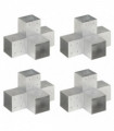 vidaXL Post Connectors 4 pcs X Shape Galvanised Metal 101x101 mm