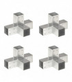 Post Connectors 4 pcs X Shape Galvanised Metal 71x71 mm