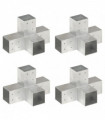vidaXL Post Connectors 4 pcs X Shape Galvanised Metal 81x81 mm
