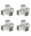 Post Connectors 4 pcs X Shape Galvanised Metal 91x91 mm