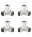 vidaXL Post Connectors 4 pcs Y Shape Galvanised Metal 71x71 mm