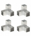 vidaXL Post Connectors 4 pcs Y Shape Galvanised Metal 81x81 mm