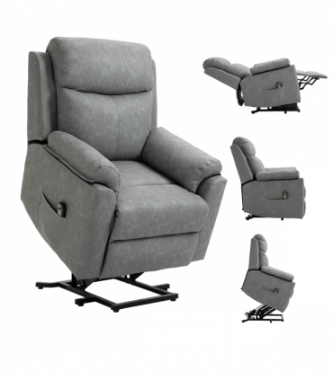 Power Lift Chair Electric Riser Recliner with Remote Control, Grey HOMCOM