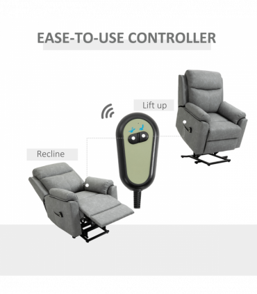Power Lift Chair Electric Riser Recliner with Remote Control, Grey HOMCOM