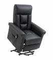 Power Lift Chair, PU Leather Electric Recliner with Side Pocket, Black HOMCOM