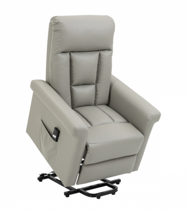Power Lift Chair, PU Leather Electric Recliner with Side Pocket, Grey HOMCOM