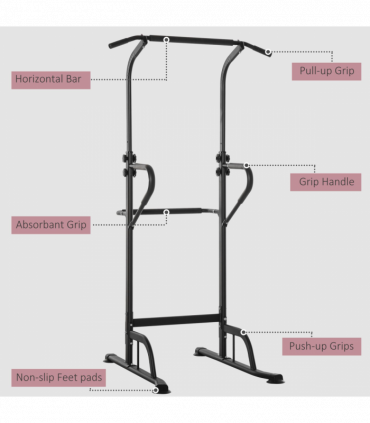 Power Tower Dip Station Pull Up Bar Multi-Function Push Up Equipment Home Gym