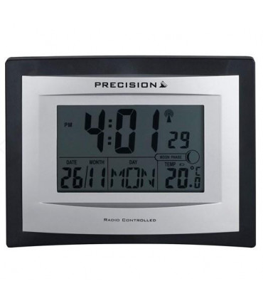 Precision Radio Controlled Wall Desk Clock, Day/date, Temperature Digital Display Alarm Clock AP046