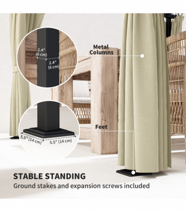 Premium Retractable Pergola Canopy with Private Curtains for Outdoor Spaces