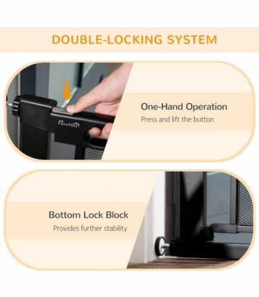 Pressure Fit Safety Gate for Stairs w/ Auto Close 75-82 cm - Black Pawhut