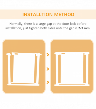 Pressure Fit Safety Gate for Stairs w/ Auto Close 75-82 cm - Black Pawhut