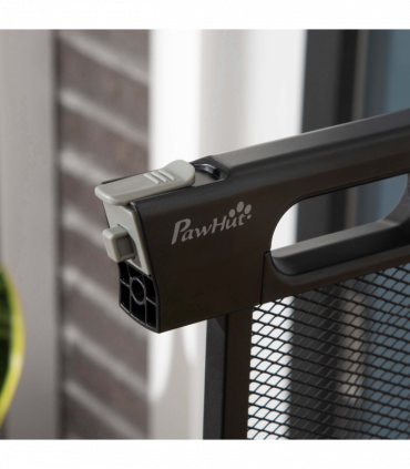 Pressure Fit Safety Gate for Stairs w/ Auto Close 75-82 cm - Black Pawhut