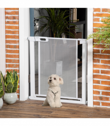 Pressure Fit Safety Gate for Stairs w/ Auto Close 75-82 cm - White Pawhut