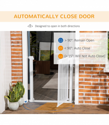 Pressure Fit Safety Gate for Stairs w/ Auto Close 75-82 cm - White Pawhut