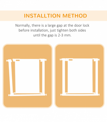 Pressure Fit Safety Gate for Stairs w/ Auto Close 75-82 cm - White Pawhut