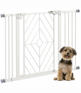 Pressure Fit Safety Gate w/ Auto Closing Door, Double Locking, 74-100cm Openings