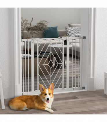 Pressure Fit Safety Gate w/ Auto Closing Door, Double Locking, 74-100cm Openings