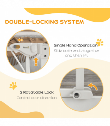 Pressure Fit Safety Gate w/ Auto Closing Door, Double Locking, 74-100cm Openings