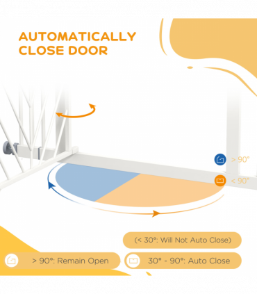 Pressure Fit Safety Gate w/ Auto Closing Door, Double Locking, 74-100cm Openings