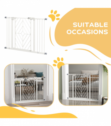 Pressure Fit Safety Gate w/ Auto Closing Door, Double Locking, 74-100cm Openings