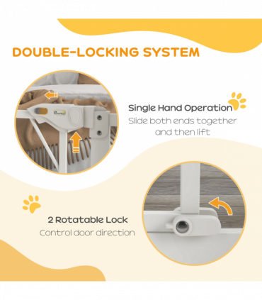 Pressure Fit Safety Gate w/ Auto Closing Door, Double Locking, Openings 74-80cm
