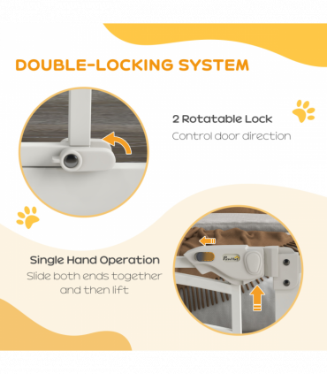 Pressure Fit Safety Gate w/ Auto Closing Door, for Small Medium Dogs, 74-100cm
