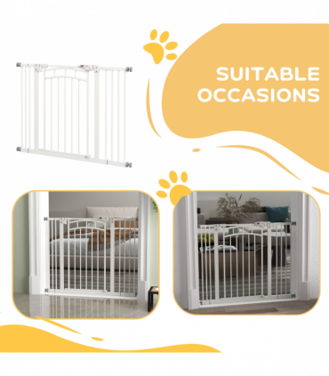 Pressure Fit Safety Gate w/ Auto Closing Door, for Small Medium Dogs, 74-100cm