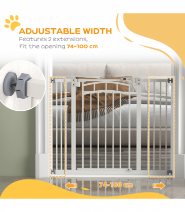 Pressure Fit Safety Gate w/ Auto Closing Door, for Small Medium Dogs, 74-100cm
