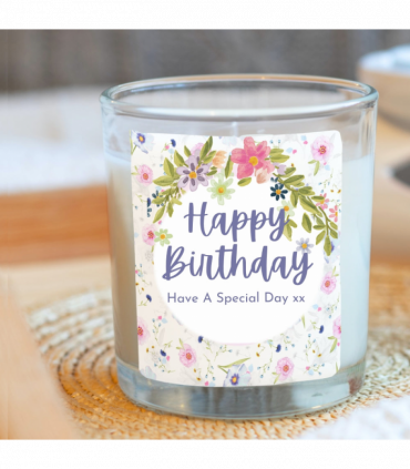 Pretty Flowers Happy Birthday Candle Gift Set | Birthday Gift Hamper for Friend | Birthday Gift Box for Her UK | Birthday Gifts
