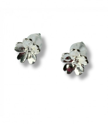 Primrose Flower Silver Stud Earrings