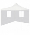 Professional Folding Party Tent with 2 Sidewalls 3x3 m Steel White