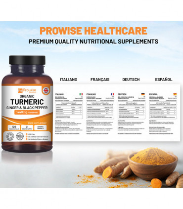 Prowise Turmeric Curcumin 1440mg with Black Pepper & Ginger