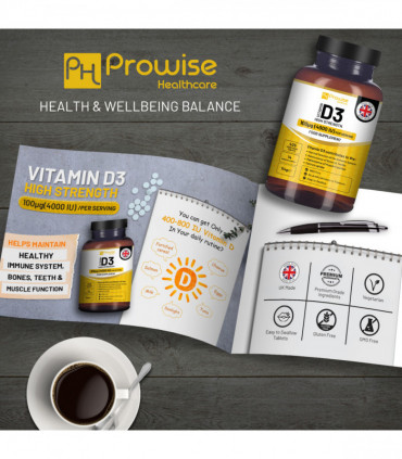 Prowise Vitamin D3 Vegetarian Tablets Immune Support Calcium Boost Bone Muscle