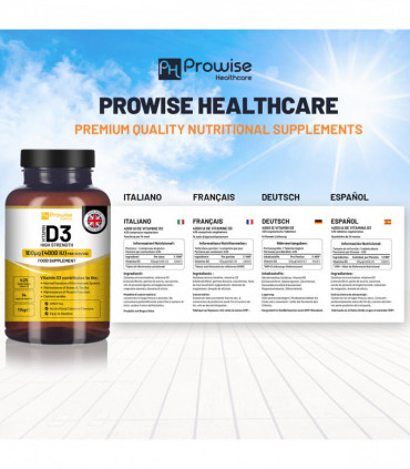 Prowise Vitamin D3 Vegetarian Tablets Immune Support Calcium Boost Bone Muscle