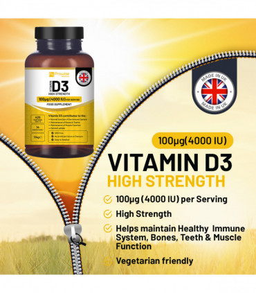 Prowise Vitamin D3 Vegetarian Tablets Immune Support Calcium Boost Bone Muscle