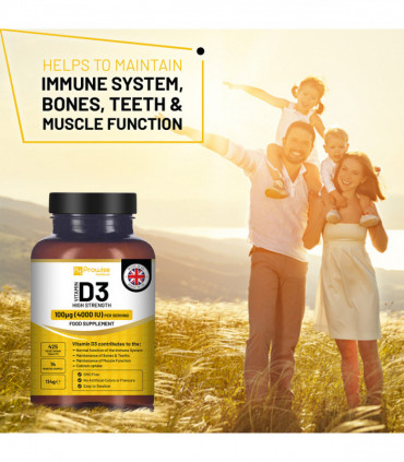 Prowise Vitamin D3 Vegetarian Tablets Immune Support Calcium Boost Bone Muscle