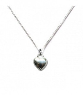 Puff Heart Silver Necklace