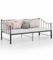 vidaXL Pull-out Sofa Bed Frame Black Metal 90x200 cm