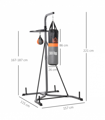 Punchbag & Speedball Boxing Station Frame Freestanding Training Home HOMCOM