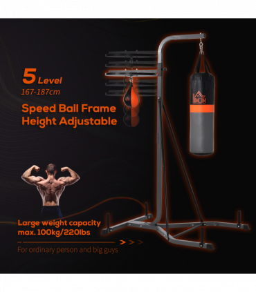 Punchbag & Speedball Boxing Station Frame Freestanding Training Home HOMCOM