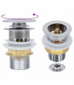 Push Drain without Overflow Function Silver 6.4x6.4x9.1 cm