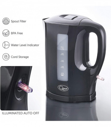 Quest 1.7l Jug Kettle Black- 35109