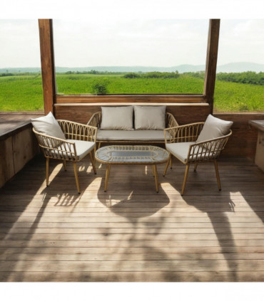 RATTAN 4 PCS GARDEN SET