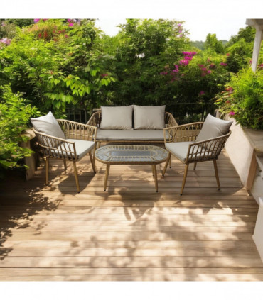 RATTAN 4 PCS GARDEN SET