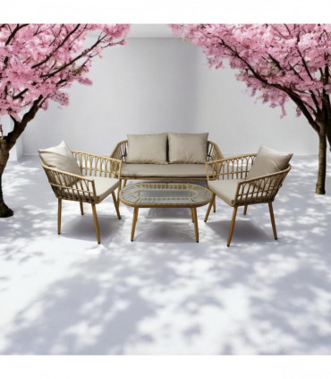 RATTAN 4 PCS GARDEN SET