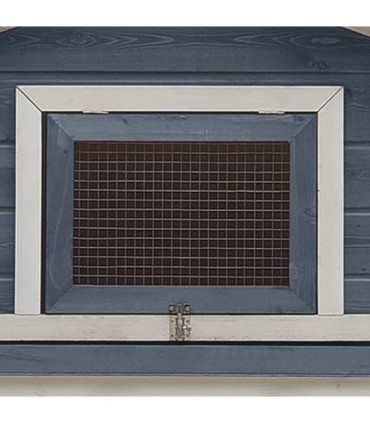 Rabbit Hutch Grey 303x60x86 cm Solid Pine & Fir Wood